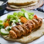 Greek Chicken Souvlaki Pitas with Tzatziki Sauce