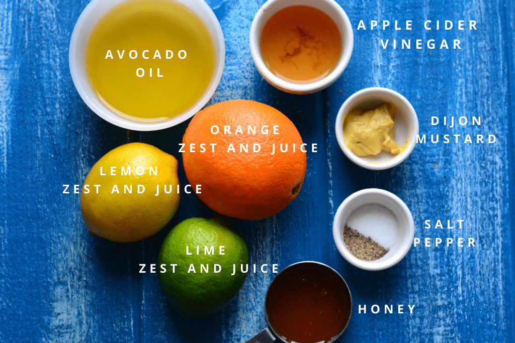 ingredients for citrus honey dressing