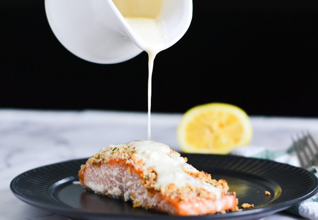 panko crusted salmon with lemon cream sauce