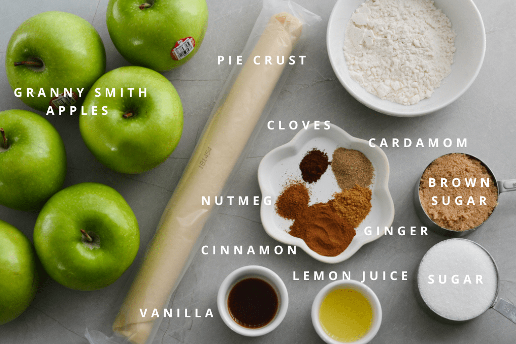 Ingredients for pie filling