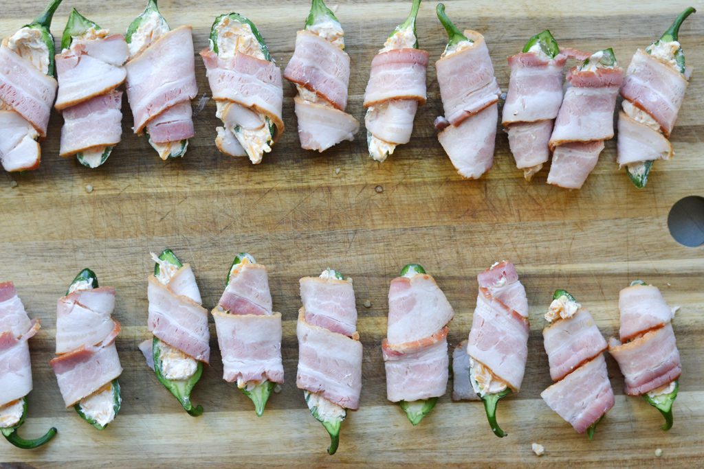 stuffed bacon wrapped jalapeno peppers