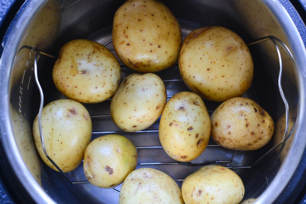 potatoes in the instant pot with a trivet