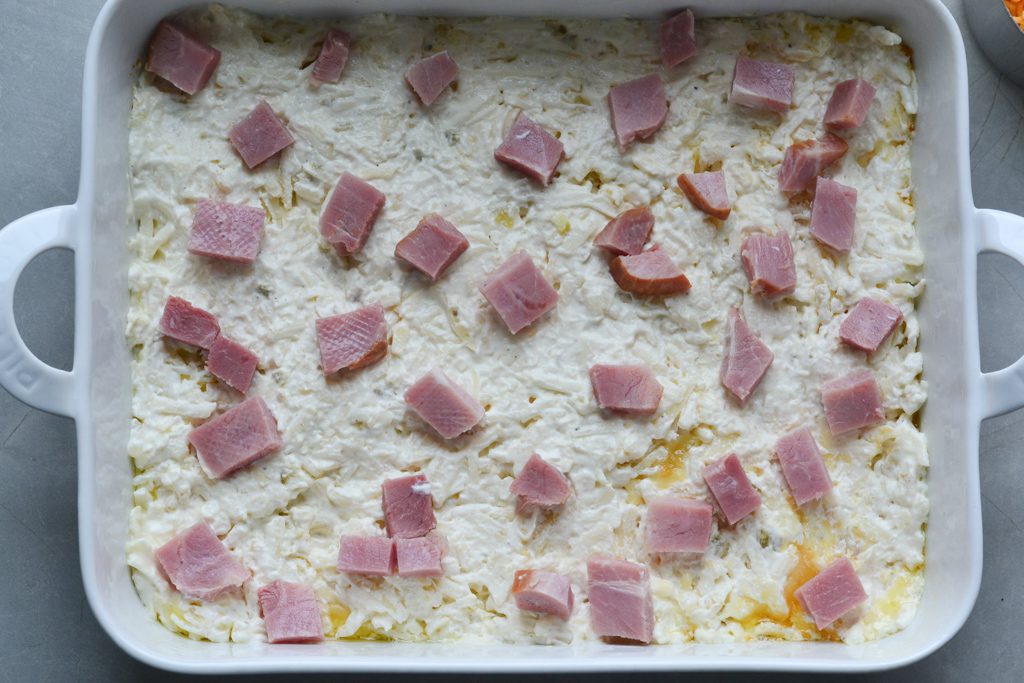hashbrowns with diced ham