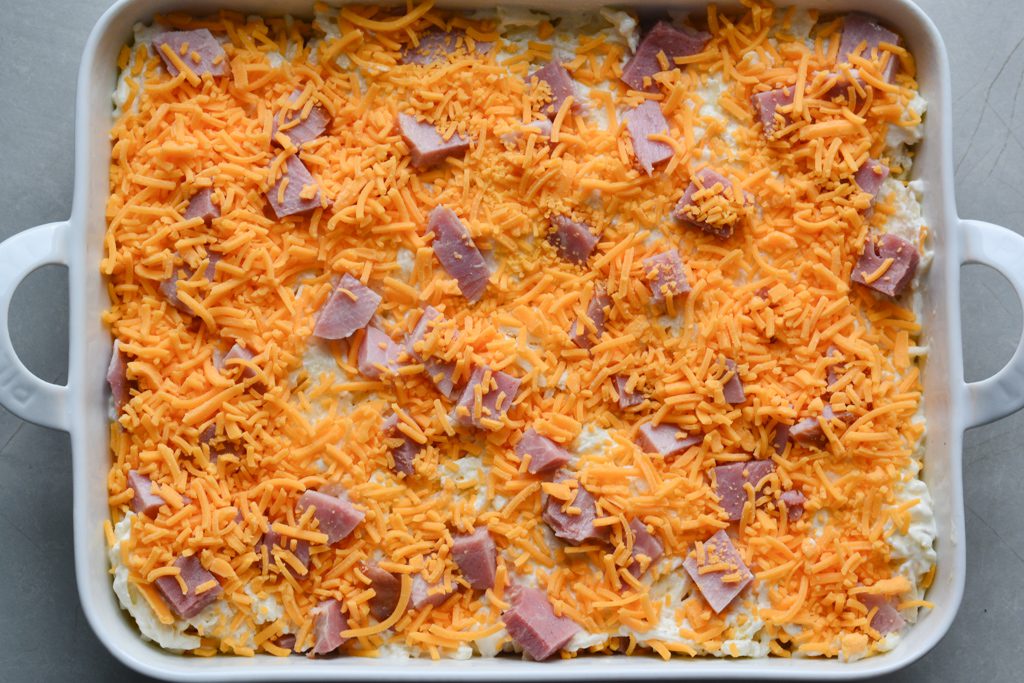hashbrowns with ham and cheese