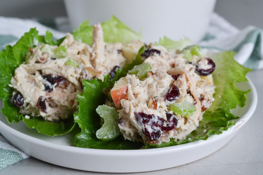 Cranberry Pecan Chicken Salad lettuce wraps
